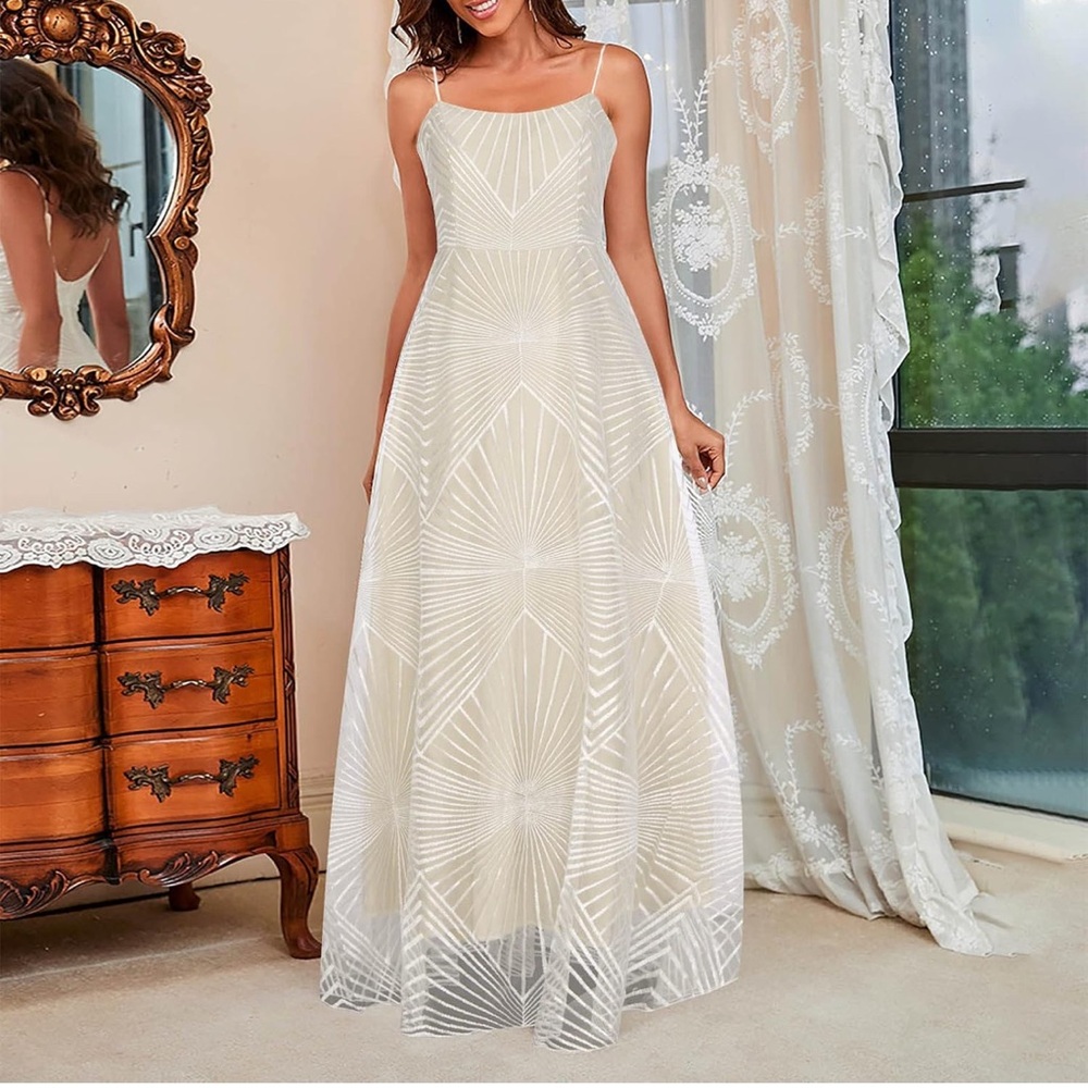 Elegant Cream Maxi Dress